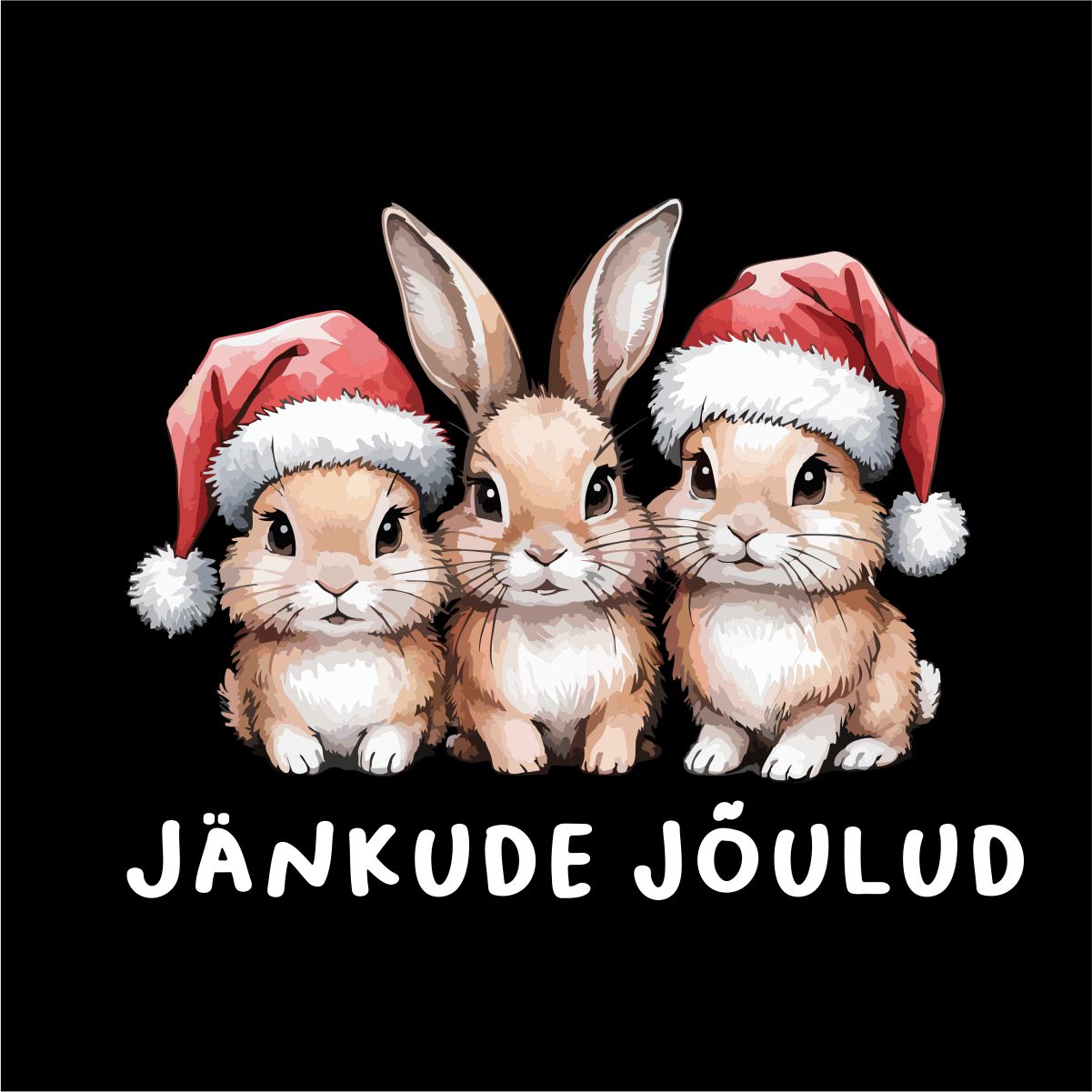 Must UNISEX pusaer ilma kapuutsita "Jänkude jõulud"