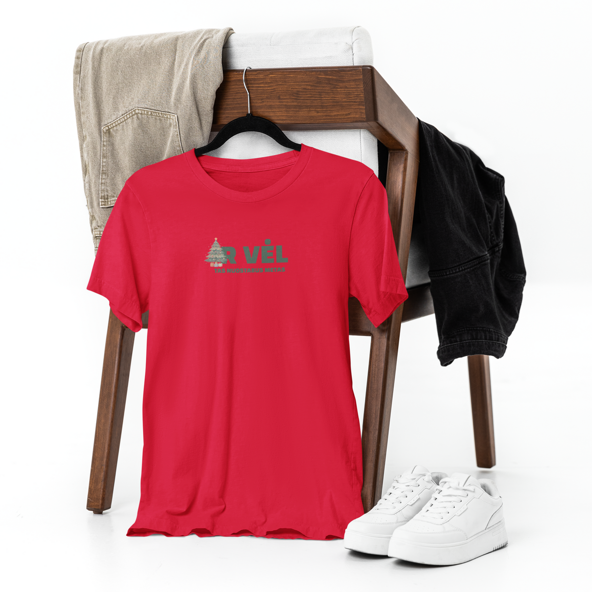 Raudoni UNISEX marškinėliai "Ir vėl tas nuostabus metas"