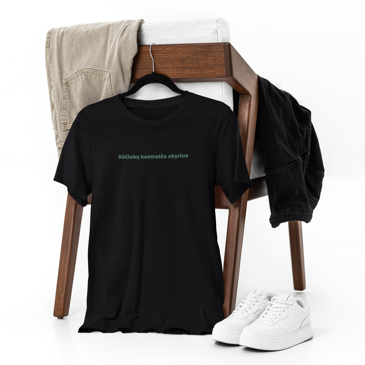 Juodi UNISEX marškinėliai "Kūčiukų kontrolės skyrius."