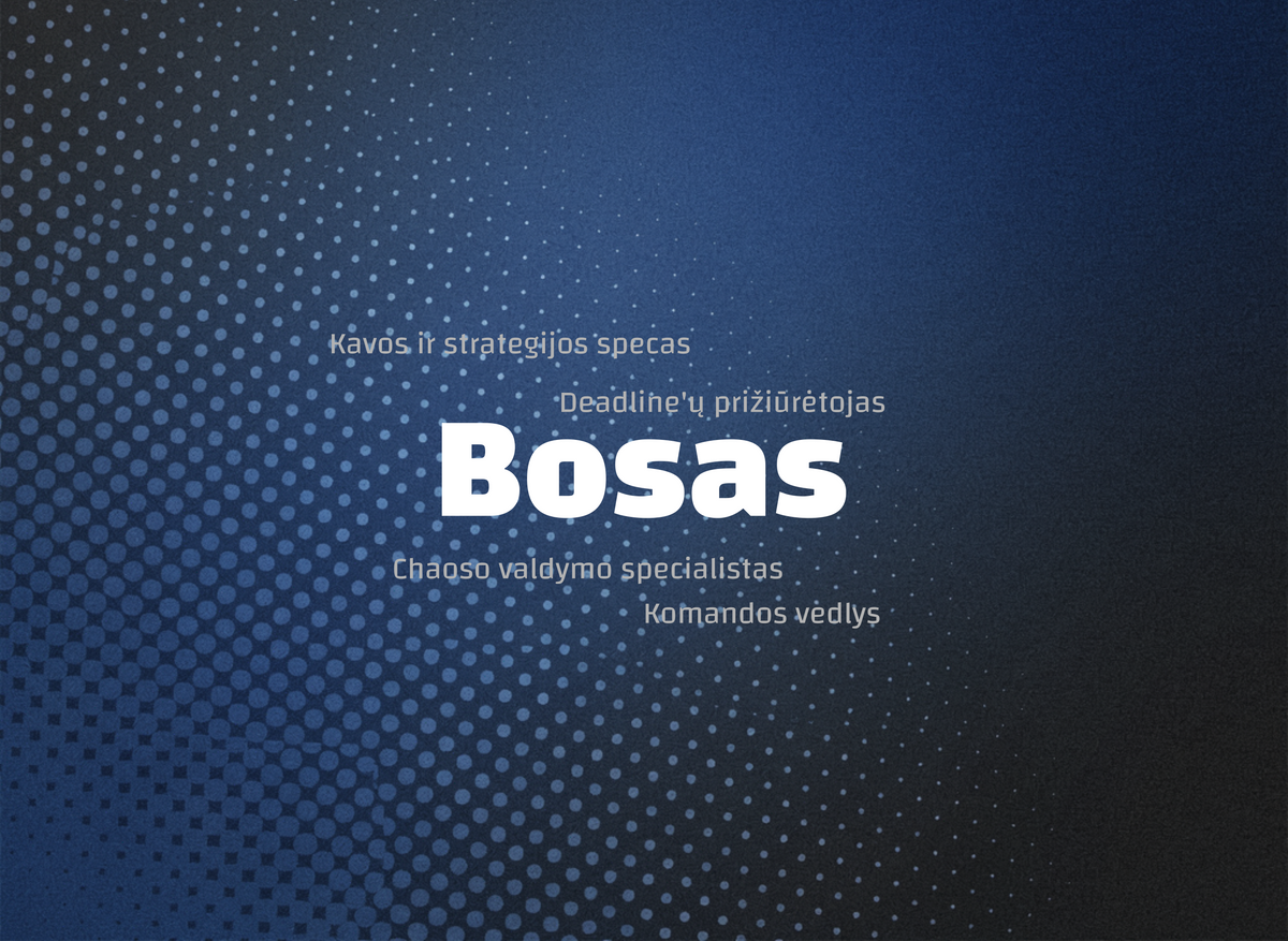 Tamsus kompiuterio pelės kilimėlis "Bosas su aprašymu."