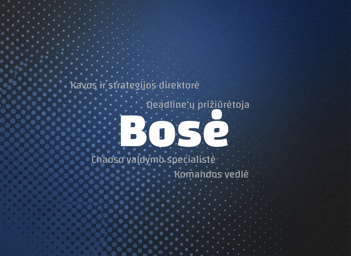 Tamsus kompiuterio pelės kilimėlis "Bosė su aprašymu."