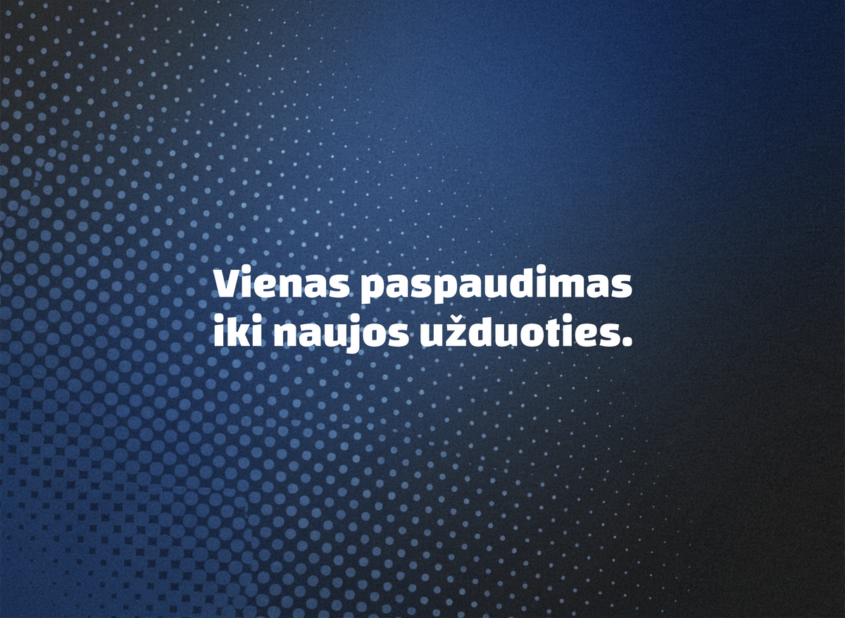 Tamsus kompiuterio pelės kilimėlis "Vienas paspaudimas iki naujos pradžios."